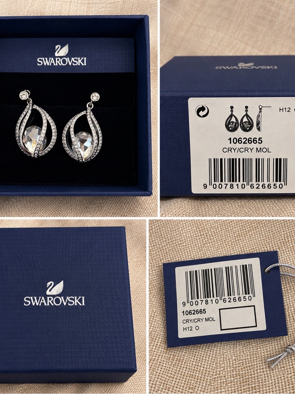 Swarovski Megan Crystal Moonlight Teardrop Earrings NWT 1062665